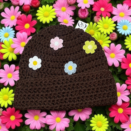 Flower Beanie (brown)