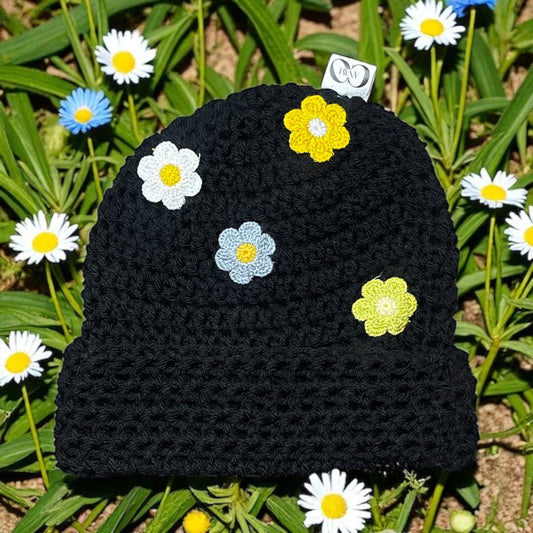 Flower Beanie (black)